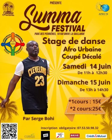 Stage de danse afro coupé décalé summa festival urbaine